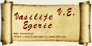 Vasilije Egerić vizit kartica